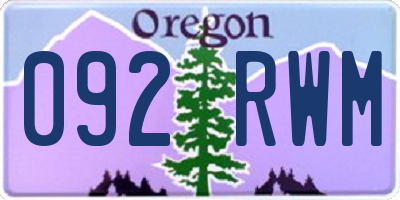 OR license plate 092RWM