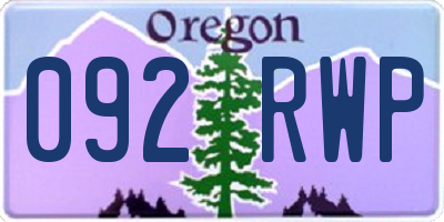 OR license plate 092RWP