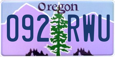 OR license plate 092RWU