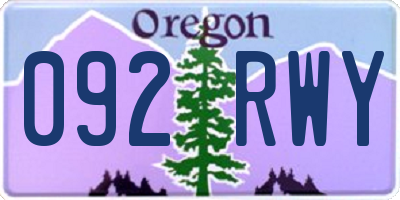 OR license plate 092RWY