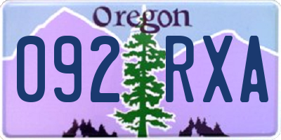 OR license plate 092RXA