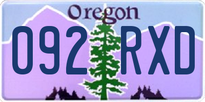 OR license plate 092RXD