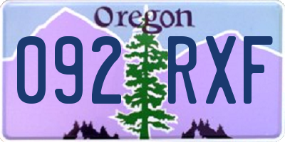 OR license plate 092RXF