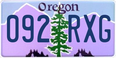 OR license plate 092RXG