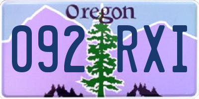 OR license plate 092RXI