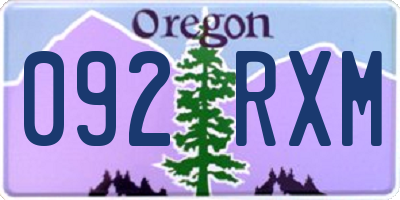 OR license plate 092RXM