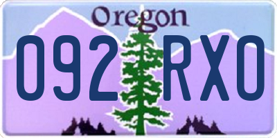 OR license plate 092RXO