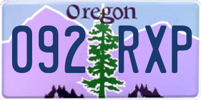 OR license plate 092RXP