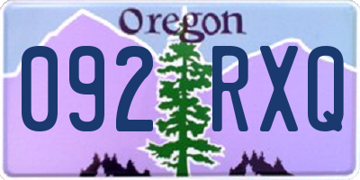 OR license plate 092RXQ