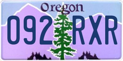 OR license plate 092RXR