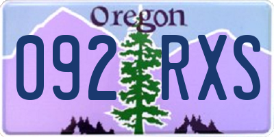 OR license plate 092RXS