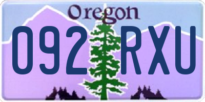 OR license plate 092RXU