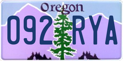 OR license plate 092RYA