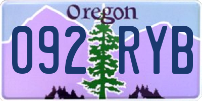 OR license plate 092RYB