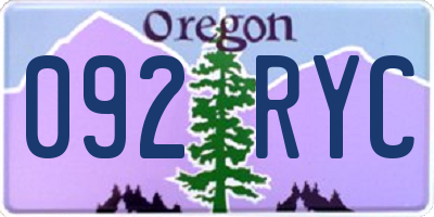 OR license plate 092RYC