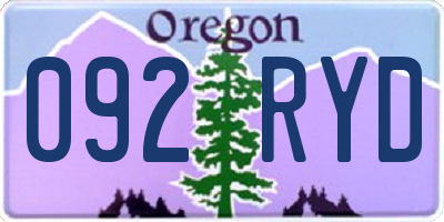 OR license plate 092RYD