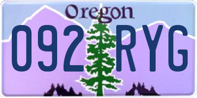 OR license plate 092RYG
