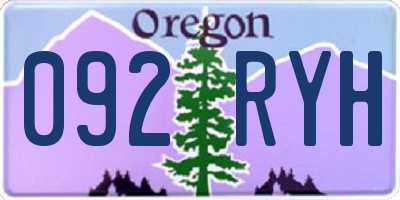 OR license plate 092RYH