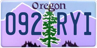 OR license plate 092RYI