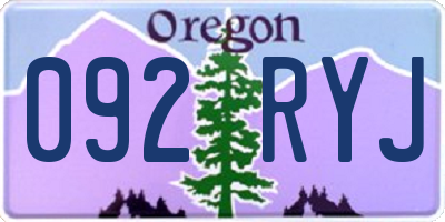OR license plate 092RYJ