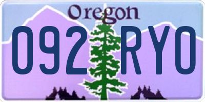 OR license plate 092RYO