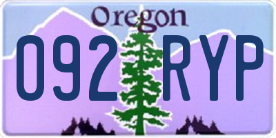 OR license plate 092RYP