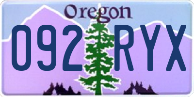 OR license plate 092RYX