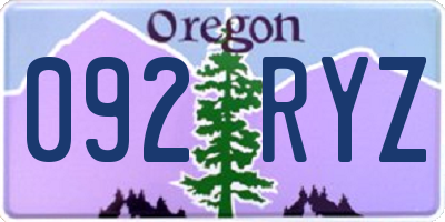 OR license plate 092RYZ