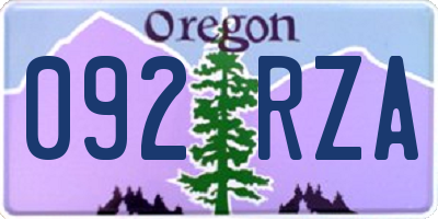 OR license plate 092RZA