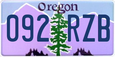 OR license plate 092RZB