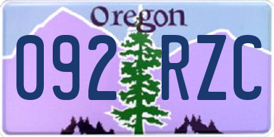OR license plate 092RZC