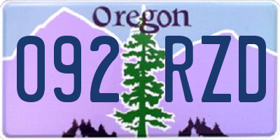 OR license plate 092RZD