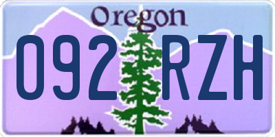 OR license plate 092RZH