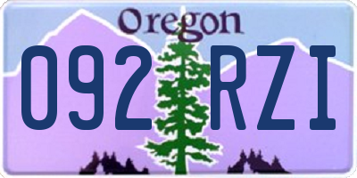 OR license plate 092RZI
