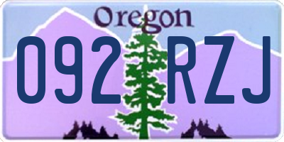 OR license plate 092RZJ