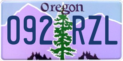 OR license plate 092RZL