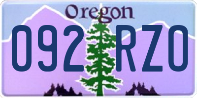 OR license plate 092RZO
