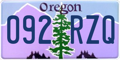 OR license plate 092RZQ