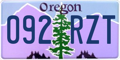 OR license plate 092RZT