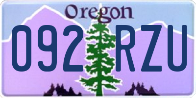 OR license plate 092RZU
