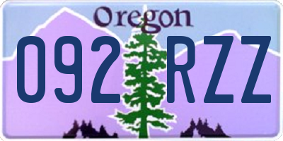 OR license plate 092RZZ