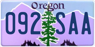 OR license plate 092SAA