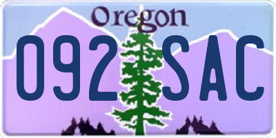 OR license plate 092SAC