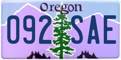 OR license plate 092SAE
