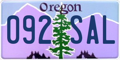OR license plate 092SAL