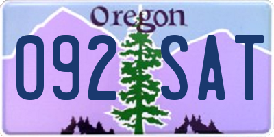 OR license plate 092SAT