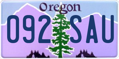 OR license plate 092SAU