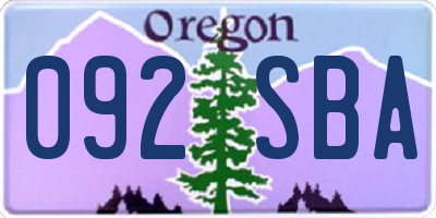OR license plate 092SBA