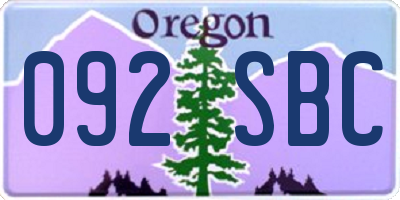 OR license plate 092SBC