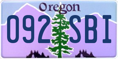 OR license plate 092SBI